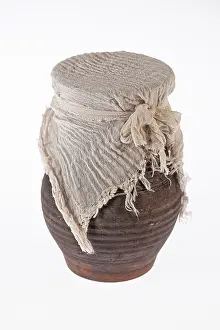 Isolated Studio Background Prints: Old ceramic pot on an isolated studio background