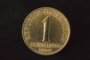 Macro Photography Of Coins Prints: Old coin
