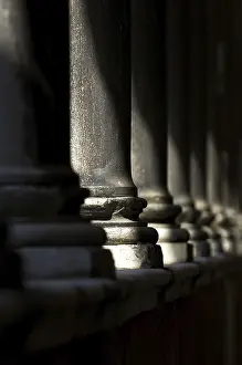 Venice Italy Architecture Prints: Old columns made of stone at twilight