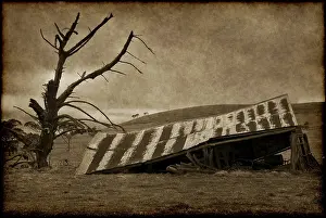 Deserted Barn Prints: Old fallen down barn