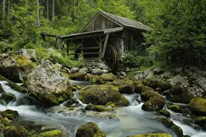Mountain Creek Landscape Prints: Old mill at the Gollinger Waterfall
