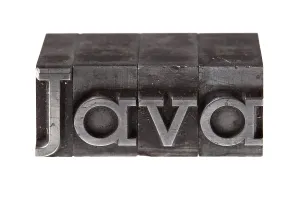 Southeast Asia Studio Photo Prints: Old lead letters forming the word 'Java' Old lead letters forming the word 'Java'