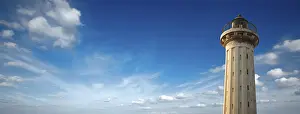 Blue Sky Clouds Prints: Old lighthouse in the blue sky