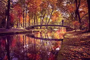 Central European Gardens Prints: Old park in fall. Germany