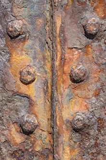 Heligoland Island Prints: Old rusty sheet pile wall element