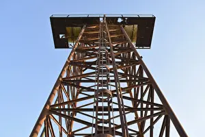 European Water Reservoirs Prints: The old rusty water tower tilted