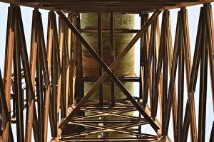 Industrial Building Design Prints: The old rusty water tower tilted
