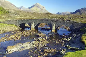 Travel Photography Scotland Prints: Old stone bridge over a small stream