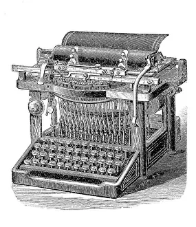 Old Typewriter Prints: Old typewriter machine, old typewriter