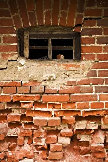Historic Building Facade Prints: Old window in a old brick wall
