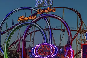 Munich Amusement Ride Prints: Olympic five-loop, rollercoaster