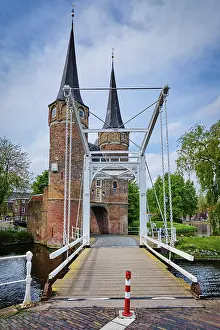 Prints of Oostport (Eastern Gate) of Delft in the day. Delft, Netherlands Delft Prints: Print of Oostport (Eastern Gate) of Delft in the day