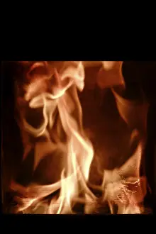 European Winter Scenes Prints: Open fire, winter, Germany