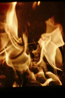 European Winter Scene Prints: Open fire, winter, Germany
