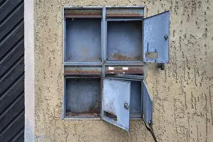 Deserted House In Bavaria Prints: Open mailboxes at an empty house