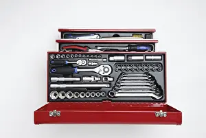 Studio Shot Tools Prints: Open toolbox, view from above
