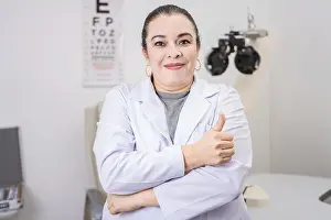 Healthcare Provider Prints: Optometry specialist with thumb up