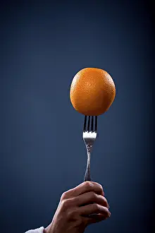 Fresh Healthy Eating Prints: Orange on a fork