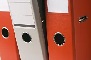 Office Work Stationery Prints: Orange and grey binders