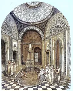 Digitally Restored Painting Reproduction Prints: Oriental Baths in Budapest, Spa