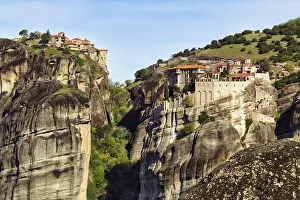 Rock Formation Landscape Photography Prints: Orthodox monastery complex on sandstone formations