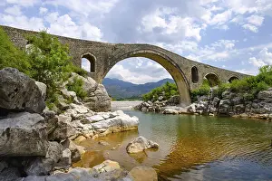 Prints of Ottoman Arch Bridge, Ura e Mesit, Bridge of Mes, River Kir, near Shkodra, Shkoder, Qark Shkodra, Albania Ottoman Arch Bridge, Ura e Mesit, Bridge of Mes, River Kir, near Shkodra, Shkodr Albania Prints: Ottoman Arch Bridge Print, Shkodra, Albania