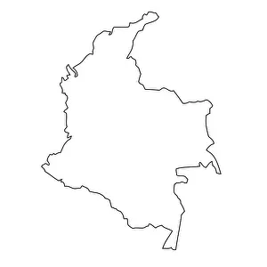 Map Prints: Colombia Outline Map Print