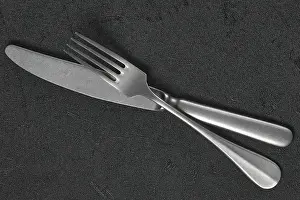 Cutlery Set Prints: Overhead view of fork and knife