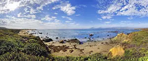Pacific Ocean Scenery Prints: Pacific coast with clouded sky