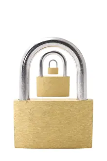 Security Symbol Prints: Three padlocks isolated on white background
