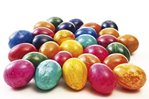 Studio Shot Of Easter Eggs Prints: Painted Easter eggs, various colours