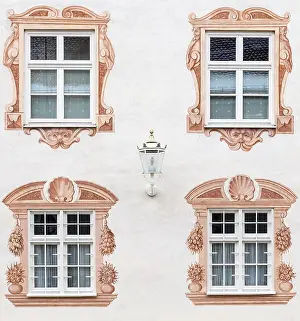 Historic Building Exterior Prints: Painted facade with four windows and lantern Painted faade with four windows and lantern