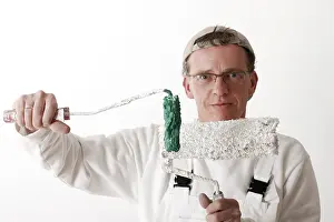 Paint Roller Artist Prints: Painter with paint rollers