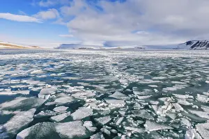 Northern Europe Coastal Scenes Prints: Palanderbukta Bay, Pack ice pattern