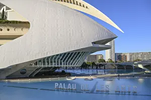 Prints of Palau de les Arts Reina Sofia, Opera House, Ciudad de las Artes y de las Ciencias, City of Arts and Sciences built by Spanish architect Santiago Calatrava, Valencia, Spain Opera Prints: Palau de les Arts Reina Sofia Print, Valencia, Spain