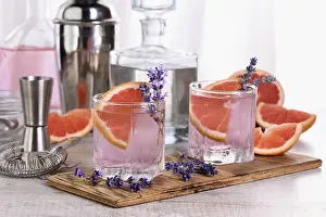 Refreshing Summer Drinks Prints: Paloma with soft delicate notes of lavender and grapefruit