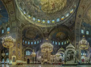 Prints of A panorama, HDR picture of the interior of the Alexander Nevsky Cathedral, in Sofia Sofia Prints: Alexander Nevsky Cathedral Interior Print, Sofia