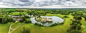 Prints of Panorama of Leeds Castle from a drone, River Len, Kent, England, United Kingdom Leeds Prints: Panorama of Leeds Castle from a Drone Print, Kent, England