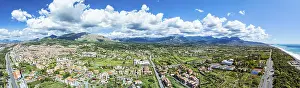 European Panoramic Views Prints: Panorama of Scalea from a drone