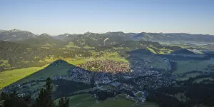 Panorama View Of Oberstdorf Prints: Panorama from Schattenberg to Oberstdorf