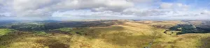Drone Photography Devon UK Prints: Panorama over Sharpitor from a drone