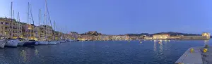 European Panoramic Images Prints: Panoramic marina in the evening