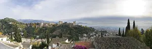 Granada City View Prints: Panoramic view of the Alhambra