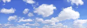 Cloudy Blue Sky Prints: Panoramic view of clouds in a blue sky