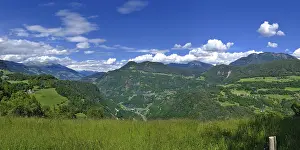 Dolomite Mountains Viewpoint Prints: Panoramic view of the Eisack Valley and the Dolomites