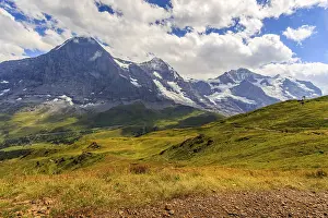 Central European Mountainscape Prints: Panoramic view on famous Alpine peaks Eiger