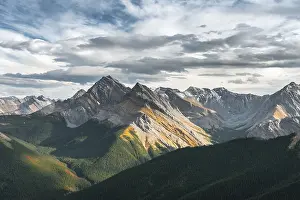 High Angle View Of Mountains Prints: Panoramic view of mountain landscape