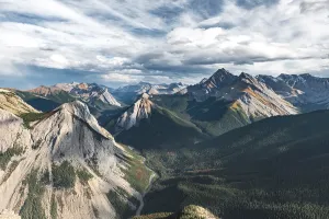 Panoramic Mountain Landscape Prints: Panoramic view of mountain landscape