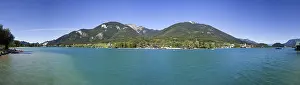 Deserted Mountain Range Scenery Prints: Panoramic view, Schafberg mountain
