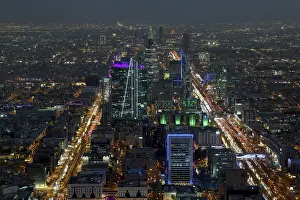 Deserted Cityscape At Dusk Prints: Panoramic view from the Sky Bridge